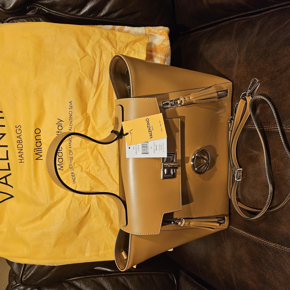 Valentino Tan Leather Handbag